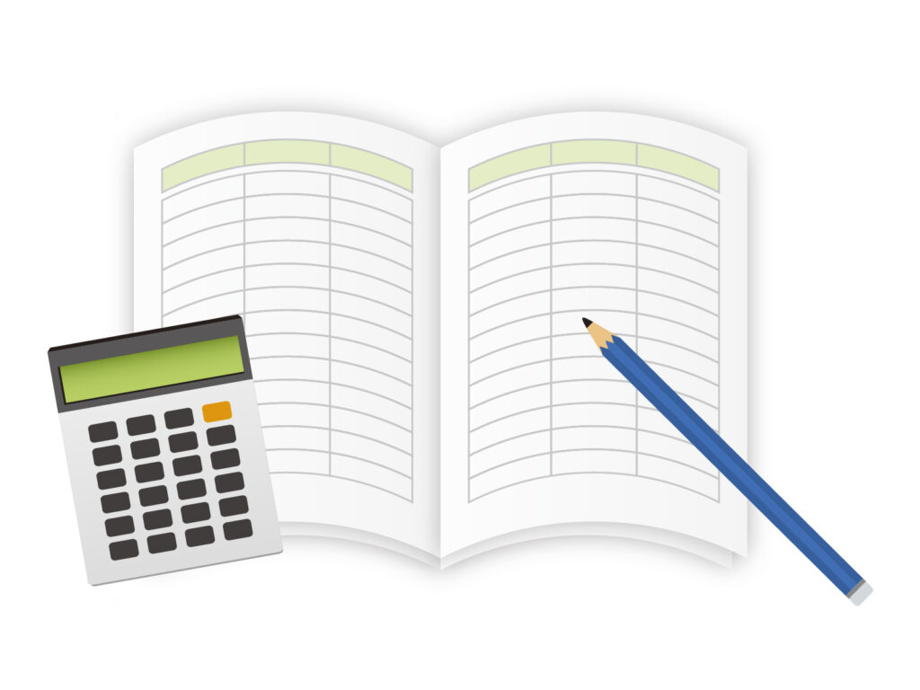 帳簿と電卓